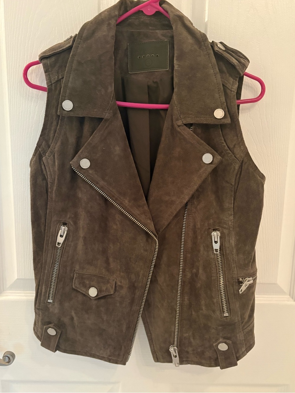 Blank NYC Suede Olive Moto Vest